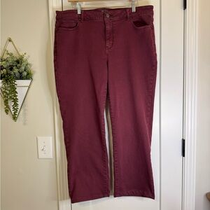 Dress Barn Burgundy Straight Leg Denim